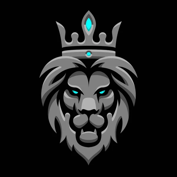 EPS8 vektöründe siyah arkaplanda aslan.