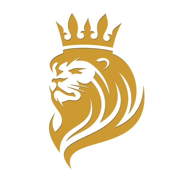 EPS8 vektöründe beyaz arkaplan üzerinde taç logosu olan aslan