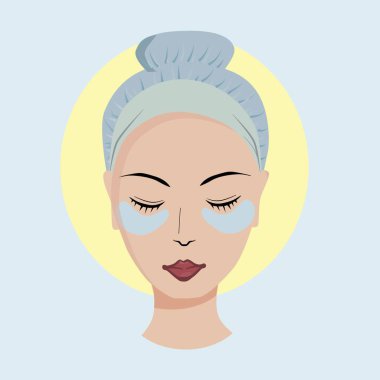 Kafasında havlu olan güzel bir kadın.