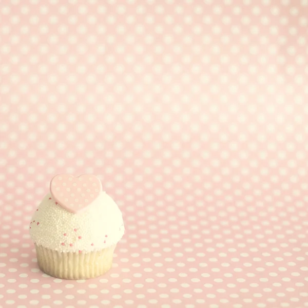 Día de San Valentín Vintage Cupcake —  Fotos de Stock