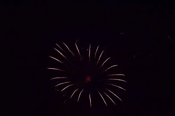 Fogos de artifício coloridos no céu — Fotografia de Stock