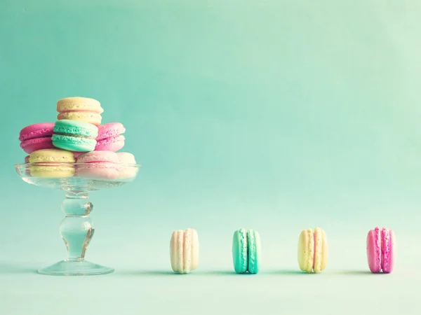 Pastel Vintage Macaroons Franceses Coloridos — Fotografia de Stock