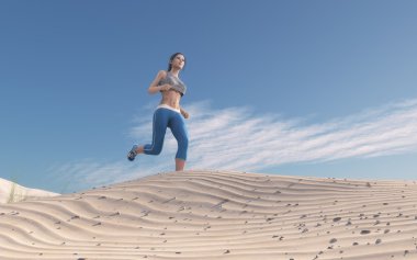 Çalışan kadın atlet 