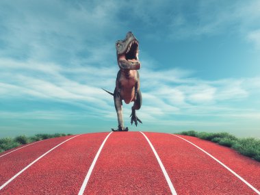 Çalışan bir dinozor 