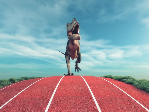 Un dinosaurio corriendo — Foto de Stock