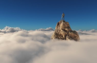 Bir adam taş uçurumdan ayakta