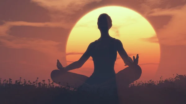 Yoga yaparken bir kız