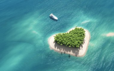  tekne çapa heartshaped Adası'na