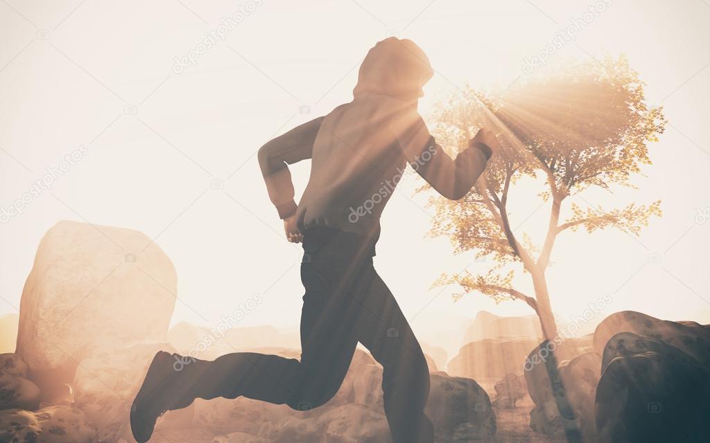 young guy running