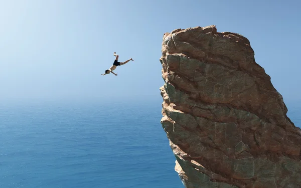 Man jumping in the ocean — Stock Photo, Image