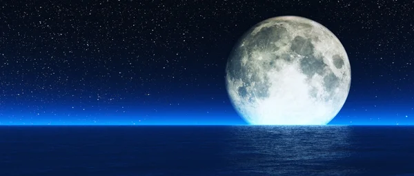 Blue moon med stjärnor — Stockfoto