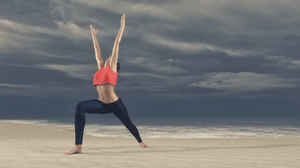 Jonge vrouw die yoga beoefent — Stockfoto