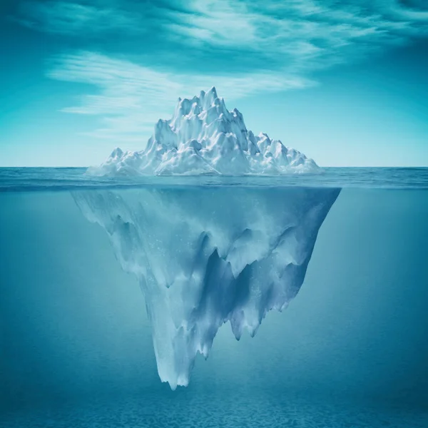 Unterwasserblick auf den Eisberg — Stockfoto
