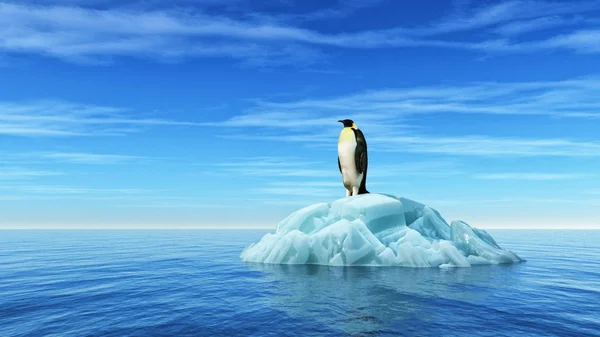 Un pinguino siede su un iceberg — Foto Stock