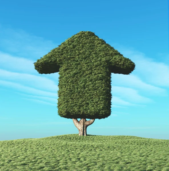 Een groene boom in de vorm van een pijl — Stockfoto