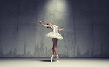 Young and beautiful ballerina  clipart
