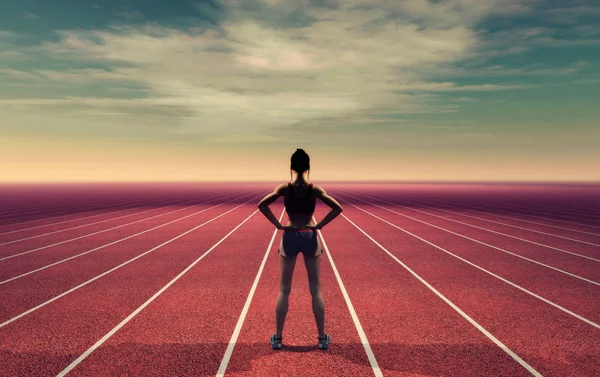 O atleta na pista — Fotografia de Stock