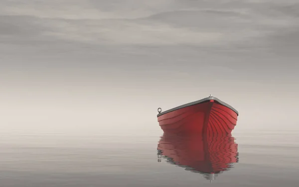 Een boot op het meer — Stockfoto