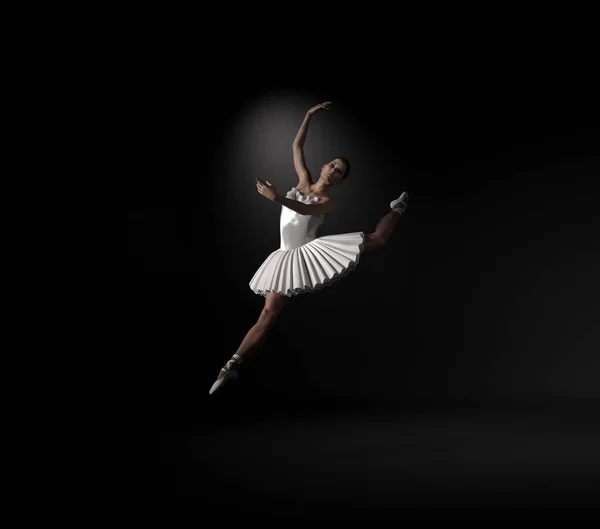 Young and beautiful ballerina with white tutu — Stock Photo, Image