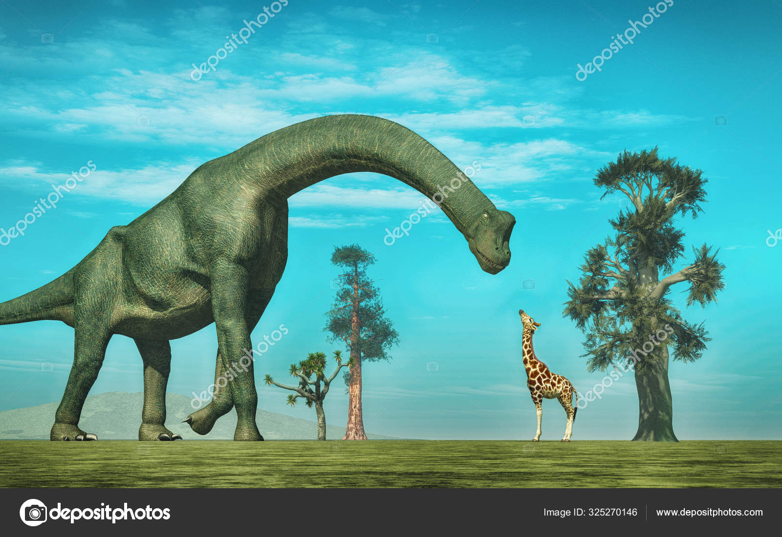 Giraffe vs brachiosaurus.