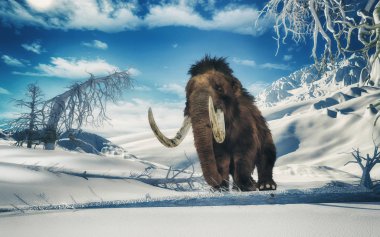 mammoth in the mountains clipart