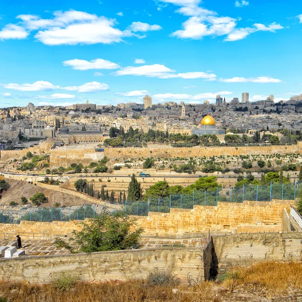 Met het oog op de oude stad Jeruzalem. Israël — Stockfoto