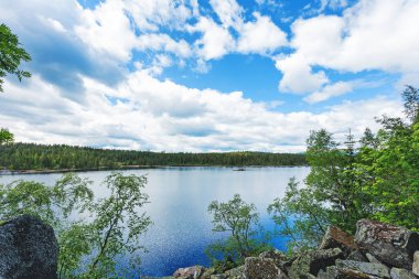 Norveç, peyzaj, lake görünümü dağ çarpıcı