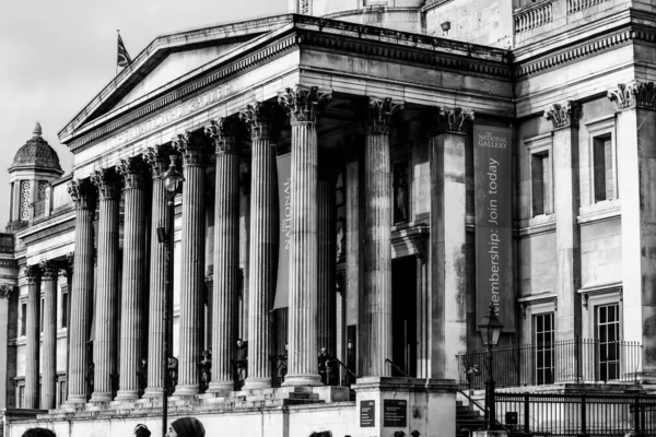 Een Uitzicht Van Buiten National Gallery Londen Genomen Tijdens Een — Stockfoto