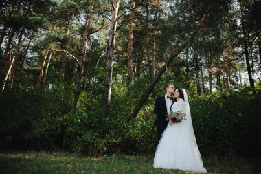 Poz güzel düğün çifti