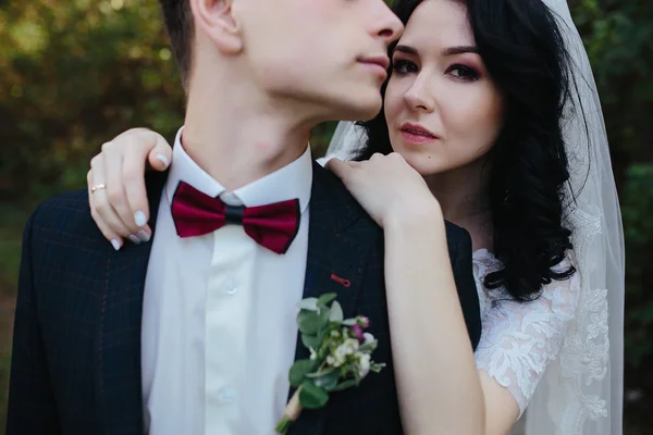 Bridal couple close to each other — Stock Photo, Image