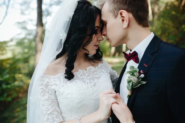 Casal de noivas perto um do outro — Fotografia de Stock