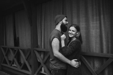 bir şehir sokak poz Çift