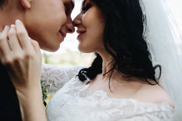 Casal de noivas perto um do outro — Fotografia de Stock