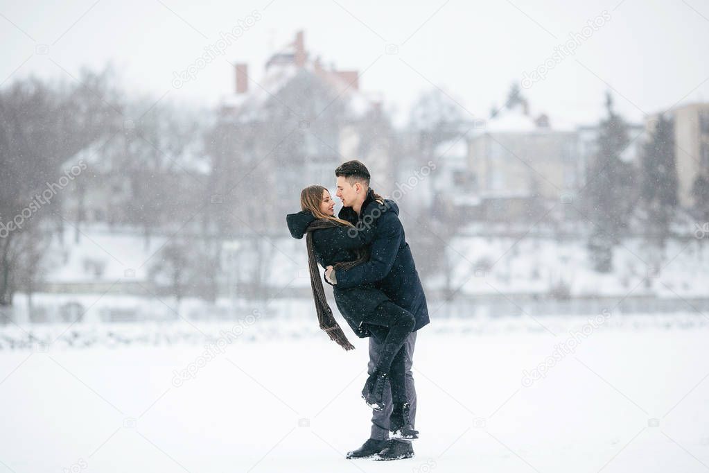 young couple having fun