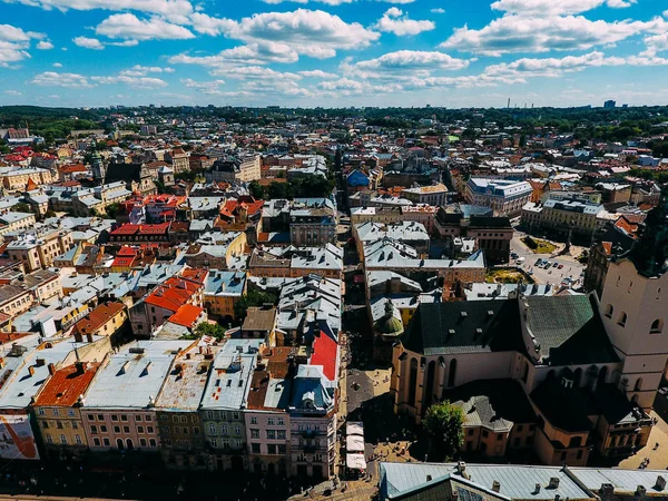 Eski şehir görünümünde hava cityscape — Stok fotoğraf