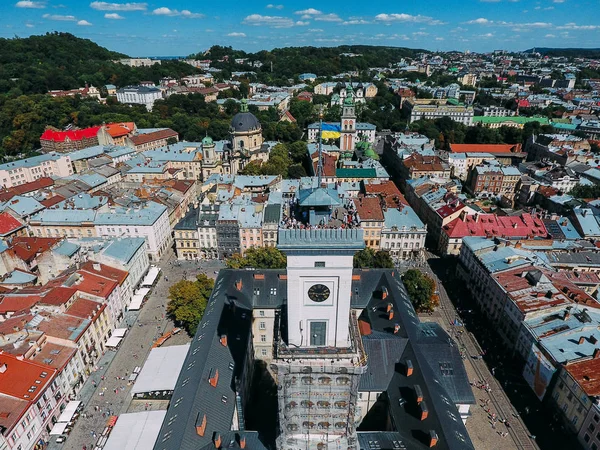 Widok anteny gród w starym mieście — Zdjęcie stockowe