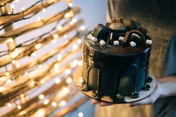 Desainer indah kue coklat — Stok Foto