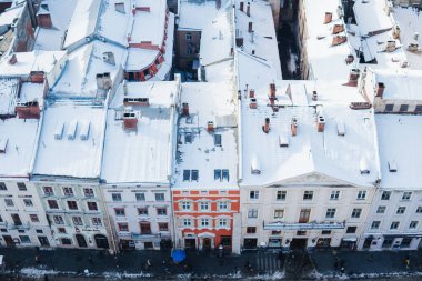 Eski şehrin üzerinde Üstten Görünüm
