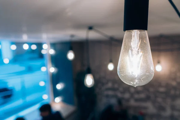 Burning an incandescent edison lamp — Stock Photo, Image