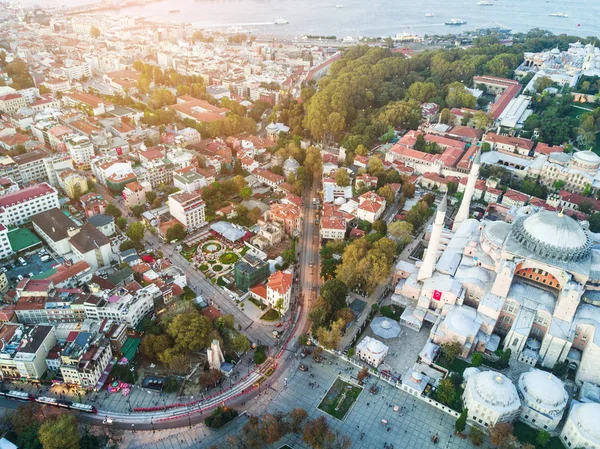 Aerial Footage av Sultanahmet, Blå moskén — Stockfoto