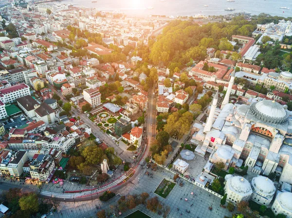 Повітряних кадри району Султанахмет, Блакитна мечеть — стокове фото