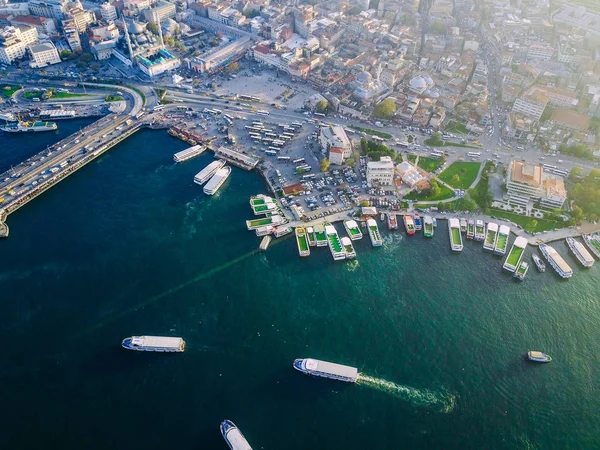 Galata brug luchtfotografie — Stockfoto