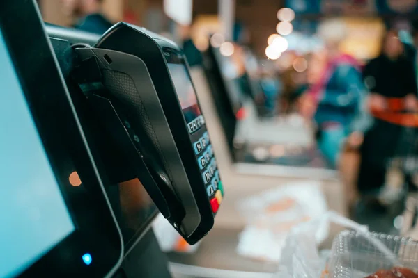 Pos terminal in the shop. Ready for work — Stock Photo, Image