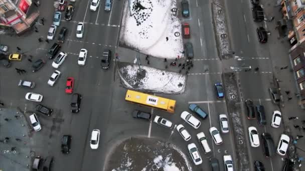 Strada della grande città da una vista a volo d'uccello — Video Stock