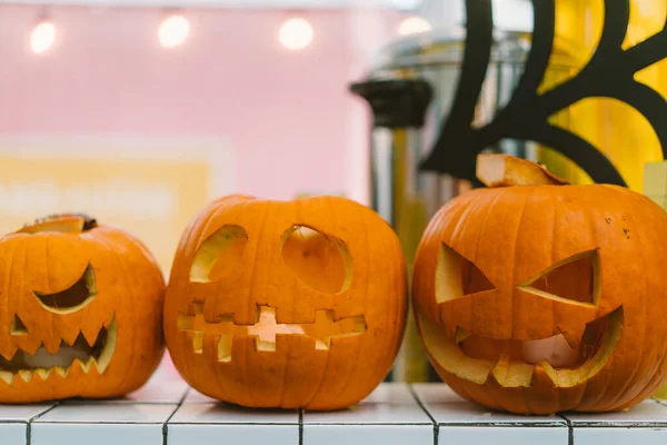 Halloween Pumpkins on a light background — Stock Photo, Image