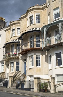 Clifton, Bristol, İngiltere 'de bir teras dolusu Gürcü evi.