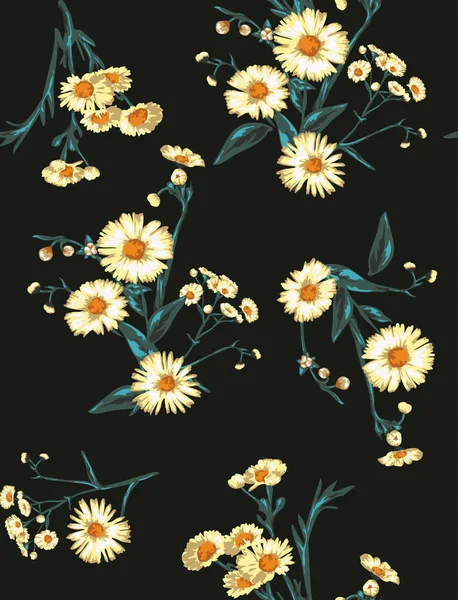 Naadloze daisy patroon — Stockvector