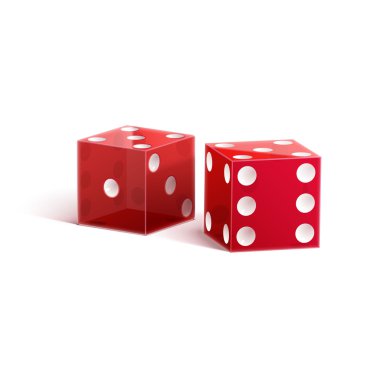 Casino kırmızı zar küpleri