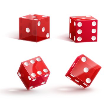 Casino kırmızı zar küpleri