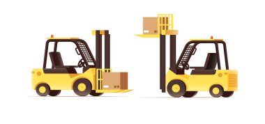 warehouse logistics forklifts clipart
